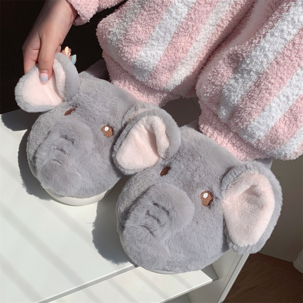 Elephant Trunk Plush Slippers