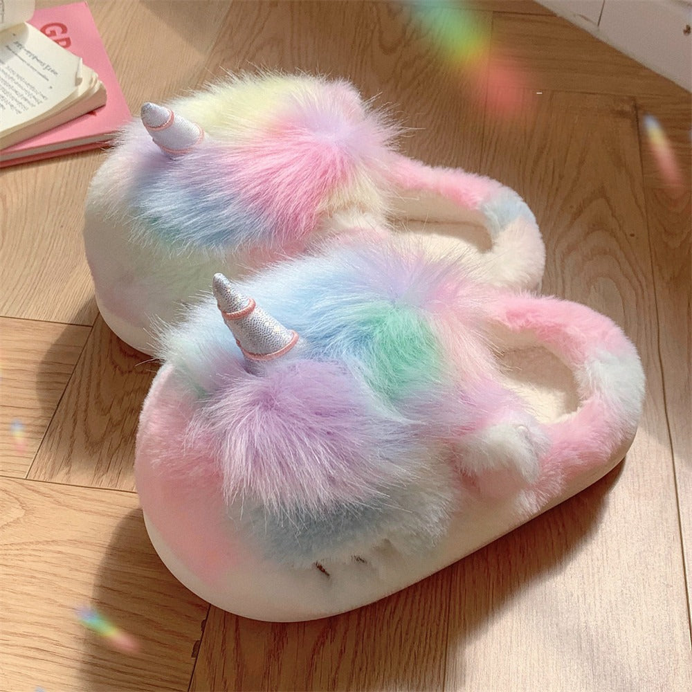 Unicorn Plush Slippers