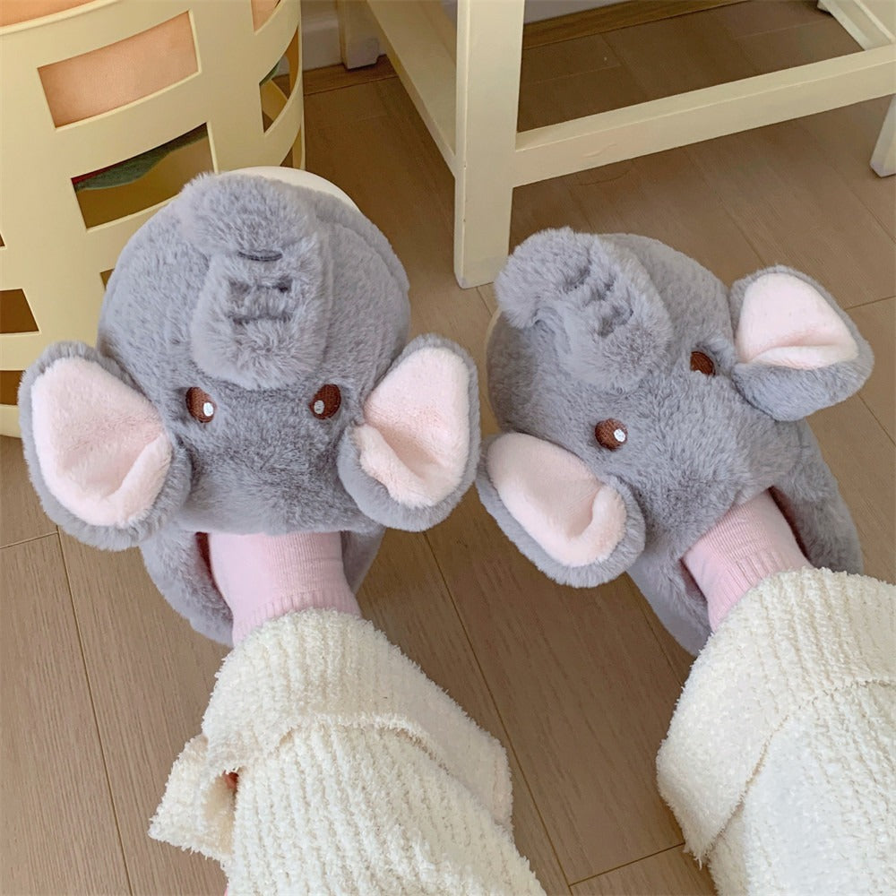 Elephant Trunk Plush Slippers