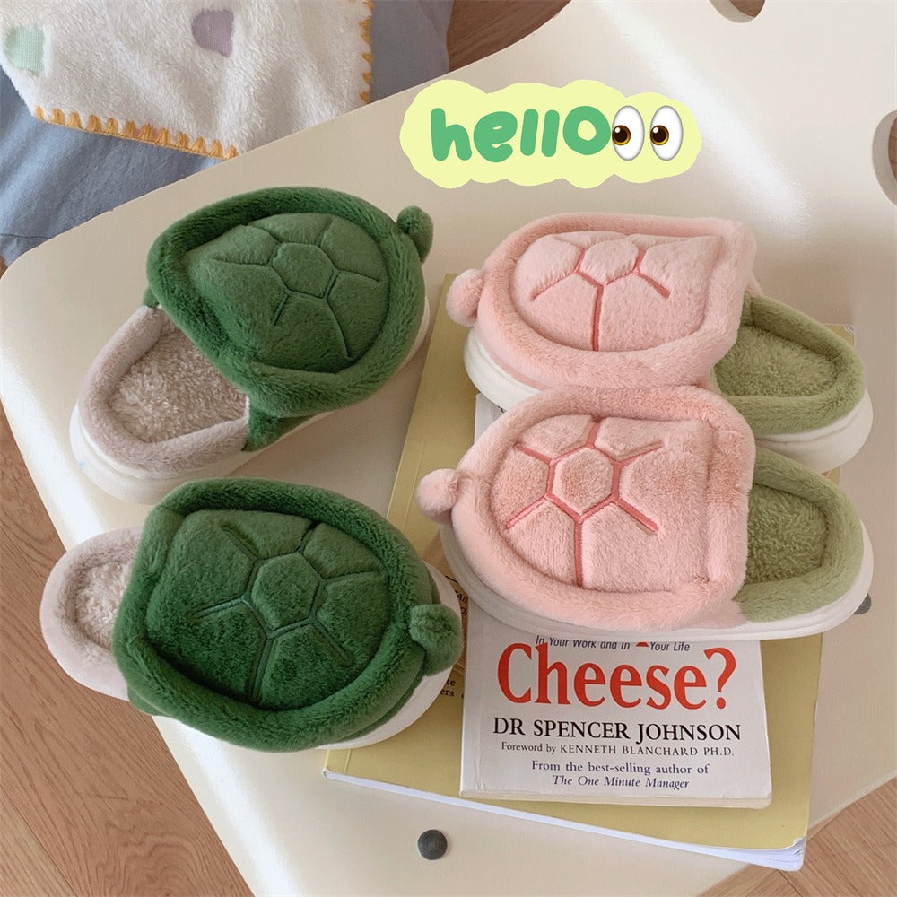 Cuddly Turtle Plush Slippers