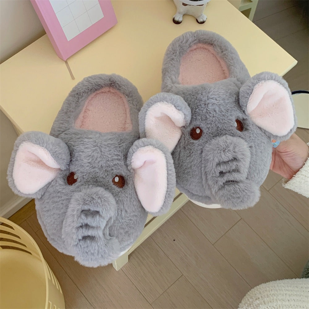 Elephant Trunk Plush Slippers