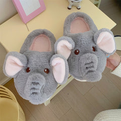 Elephant Trunk Plush Slippers