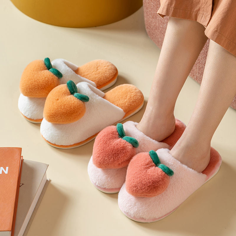 Peach Fluffy Slippers