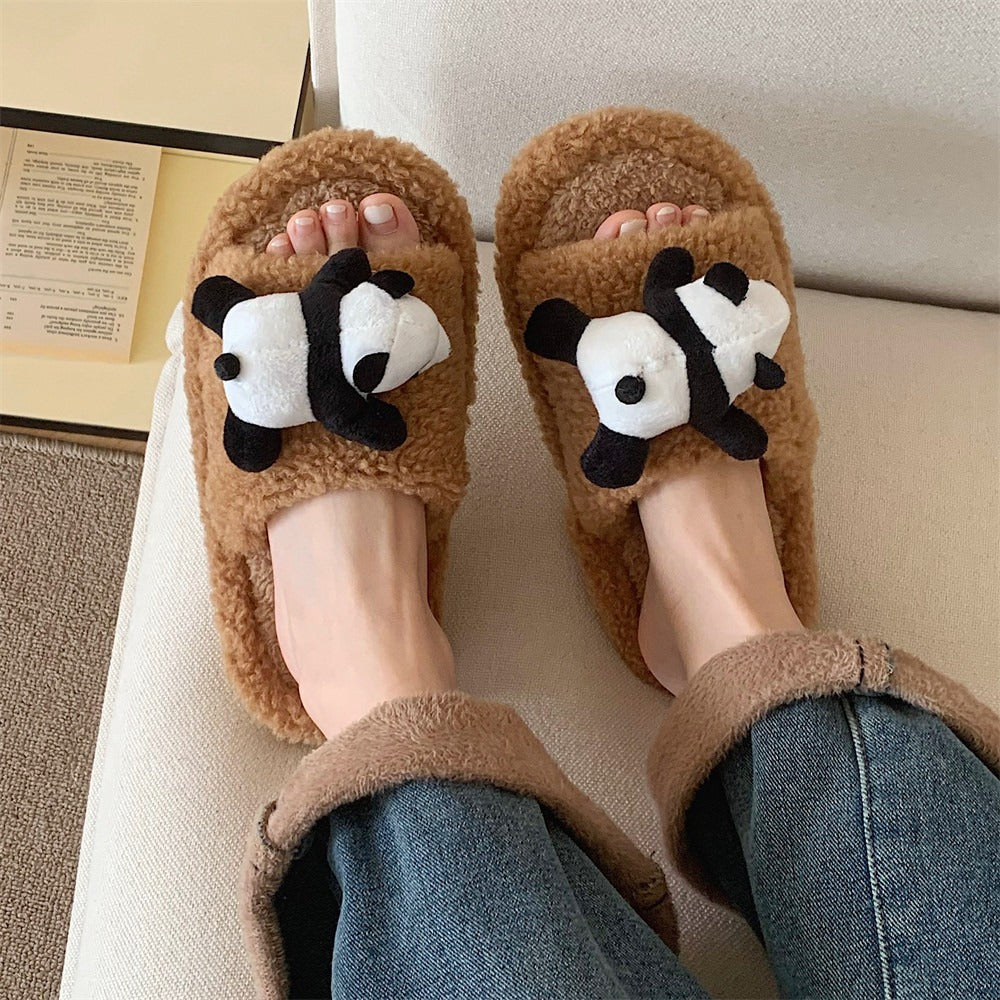 Papa Panda Plush Slippers