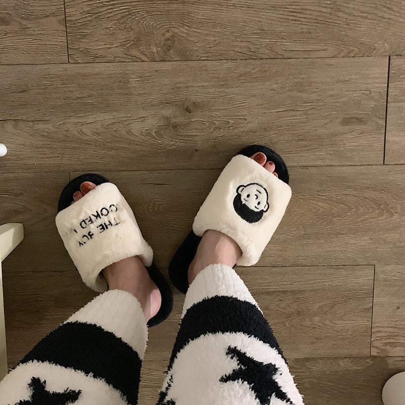 Couples Cozy Plush Slippers Set