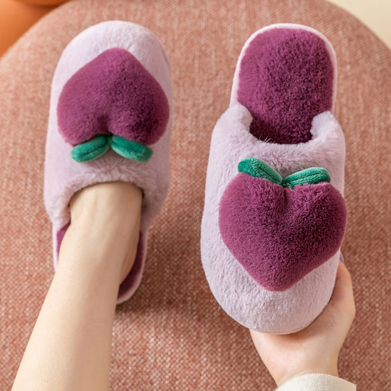 Peach Fluffy Slippers