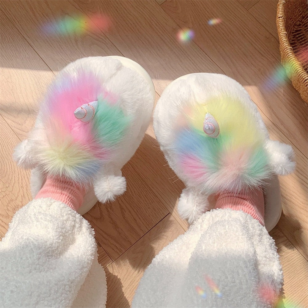 Unicorn Plush Slippers