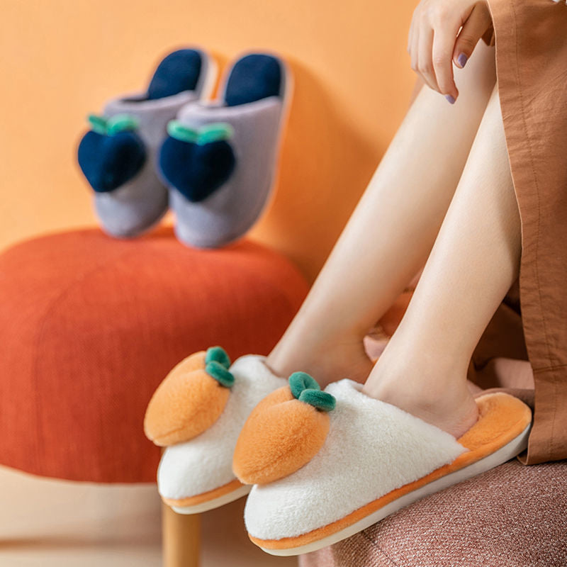 Peach Fluffy Slippers