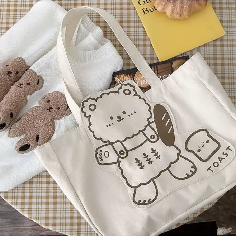 Canvas Bear Shoulder Bag