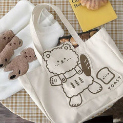 Canvas Bear Shoulder Bag