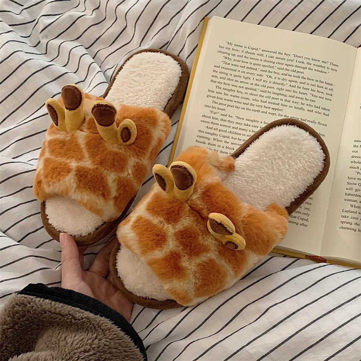 Giraffe Fluffy Slippers