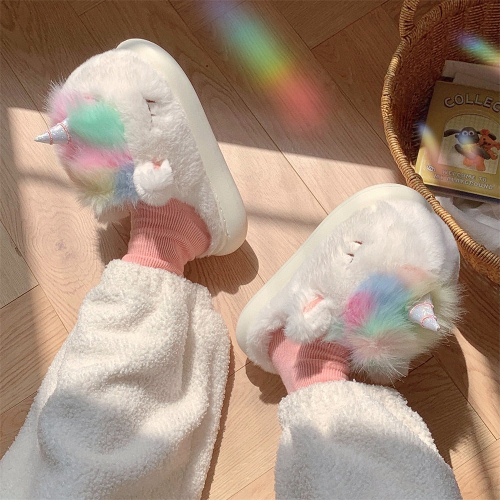 Unicorn Plush Slippers