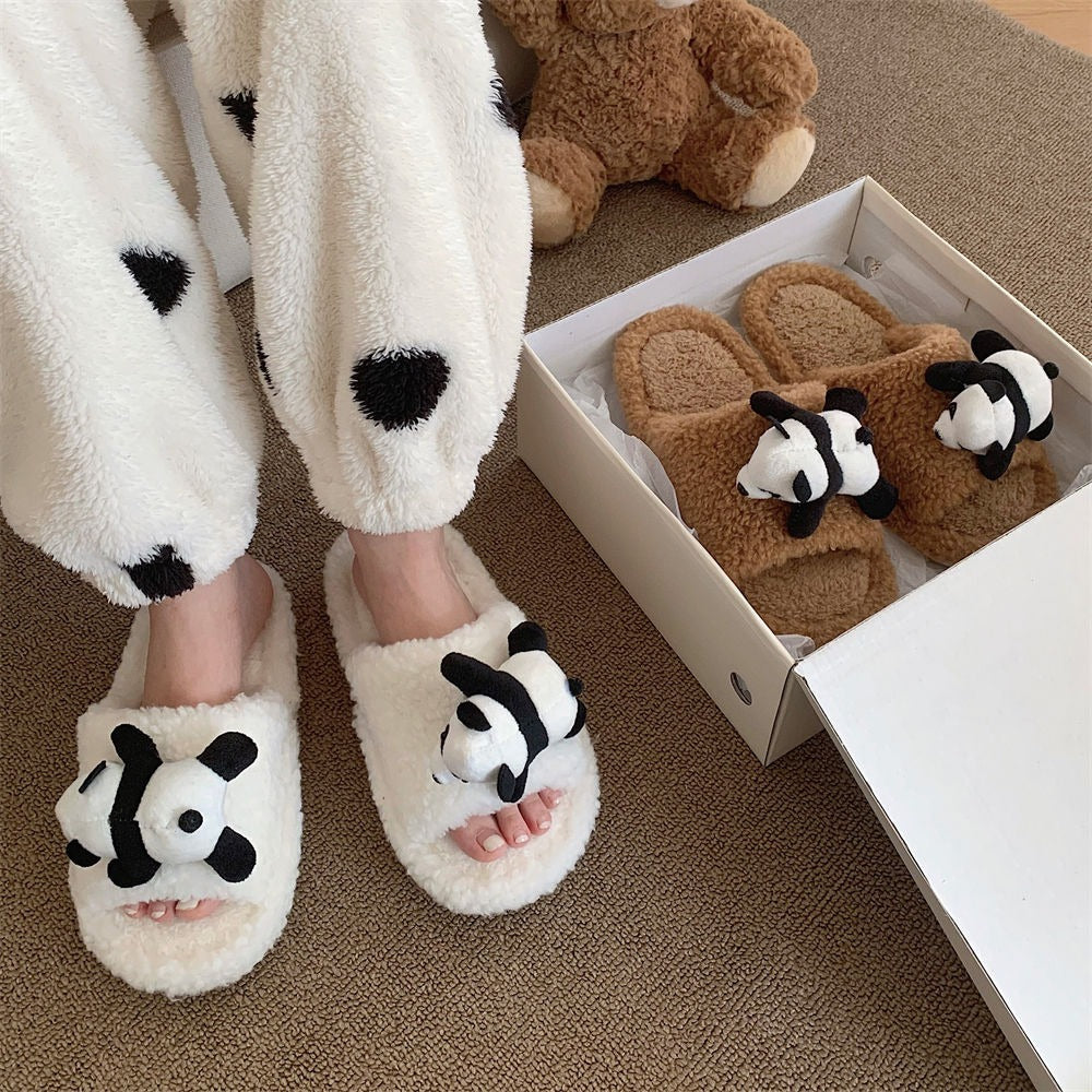 Papa Panda Plush Slippers