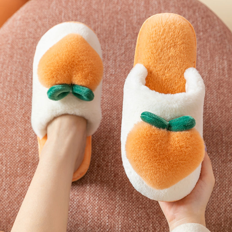 Peach Fluffy Slippers