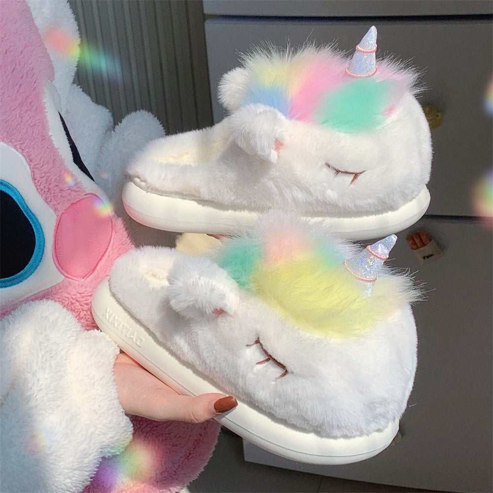 Unicorn Plush Slippers