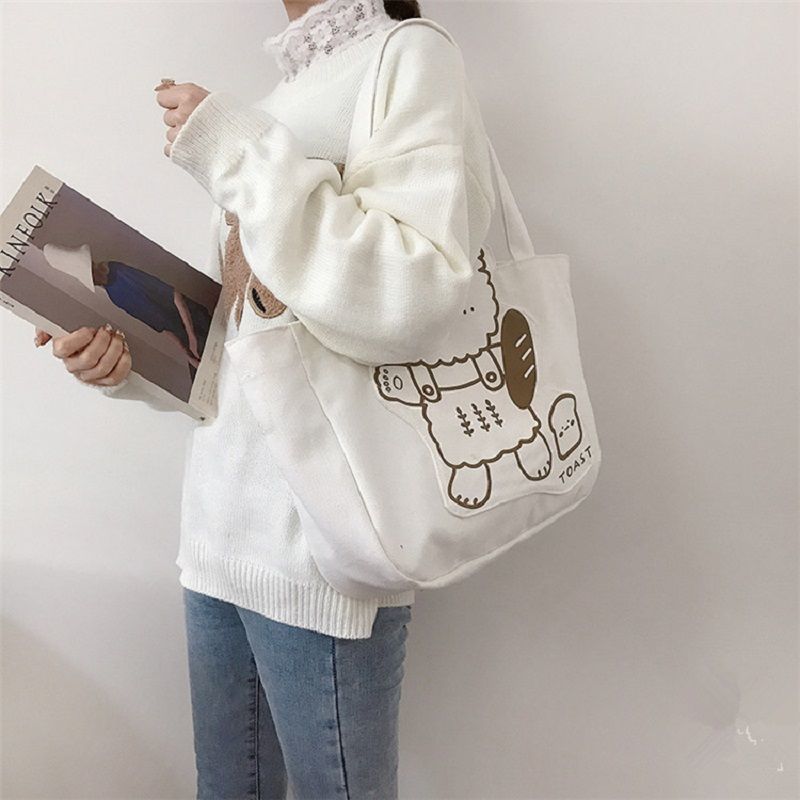 Canvas Bear Shoulder Bag