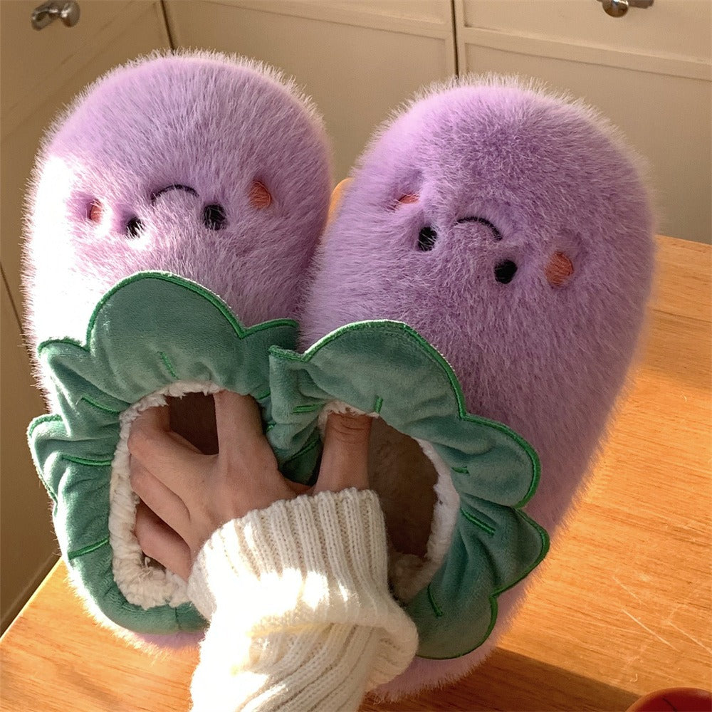 Eggplant Plush Slippers