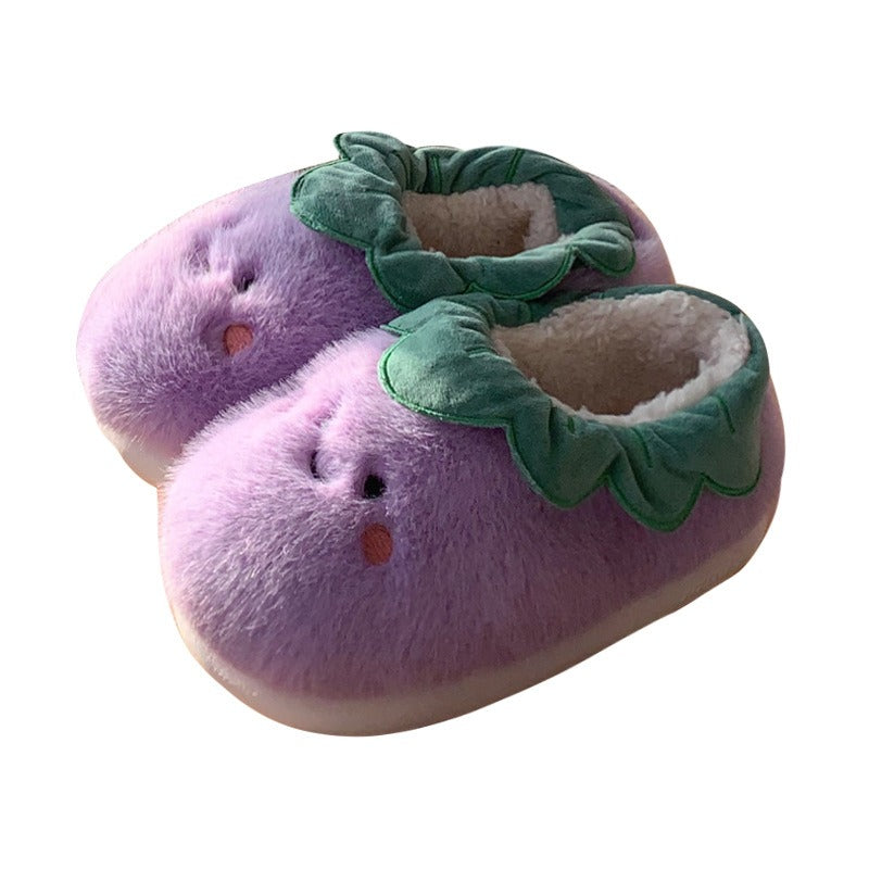 Eggplant Plush Slippers