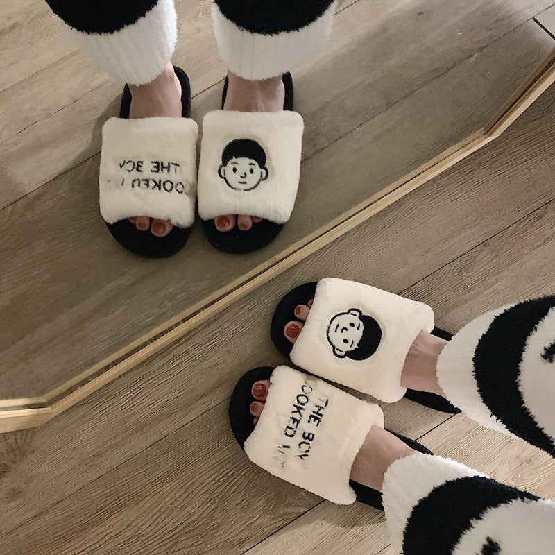 Couples Cozy Plush Slippers Set