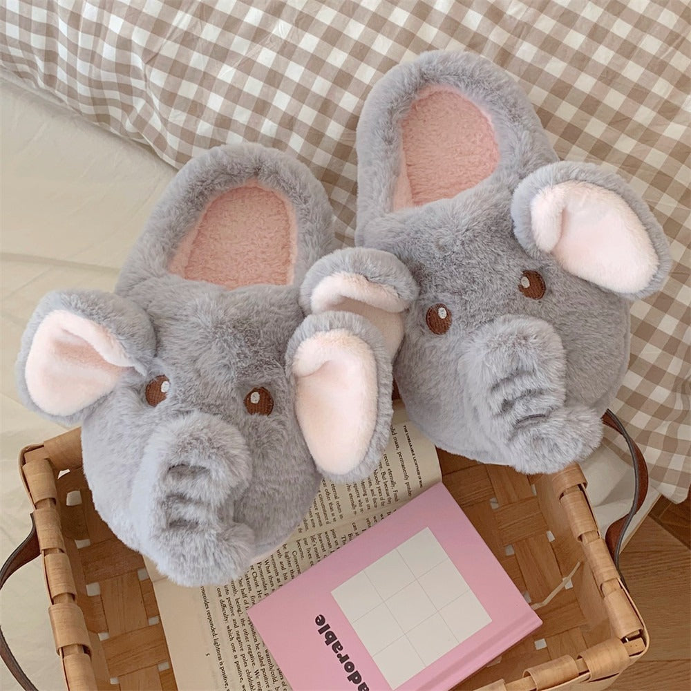 Elephant Trunk Plush Slippers