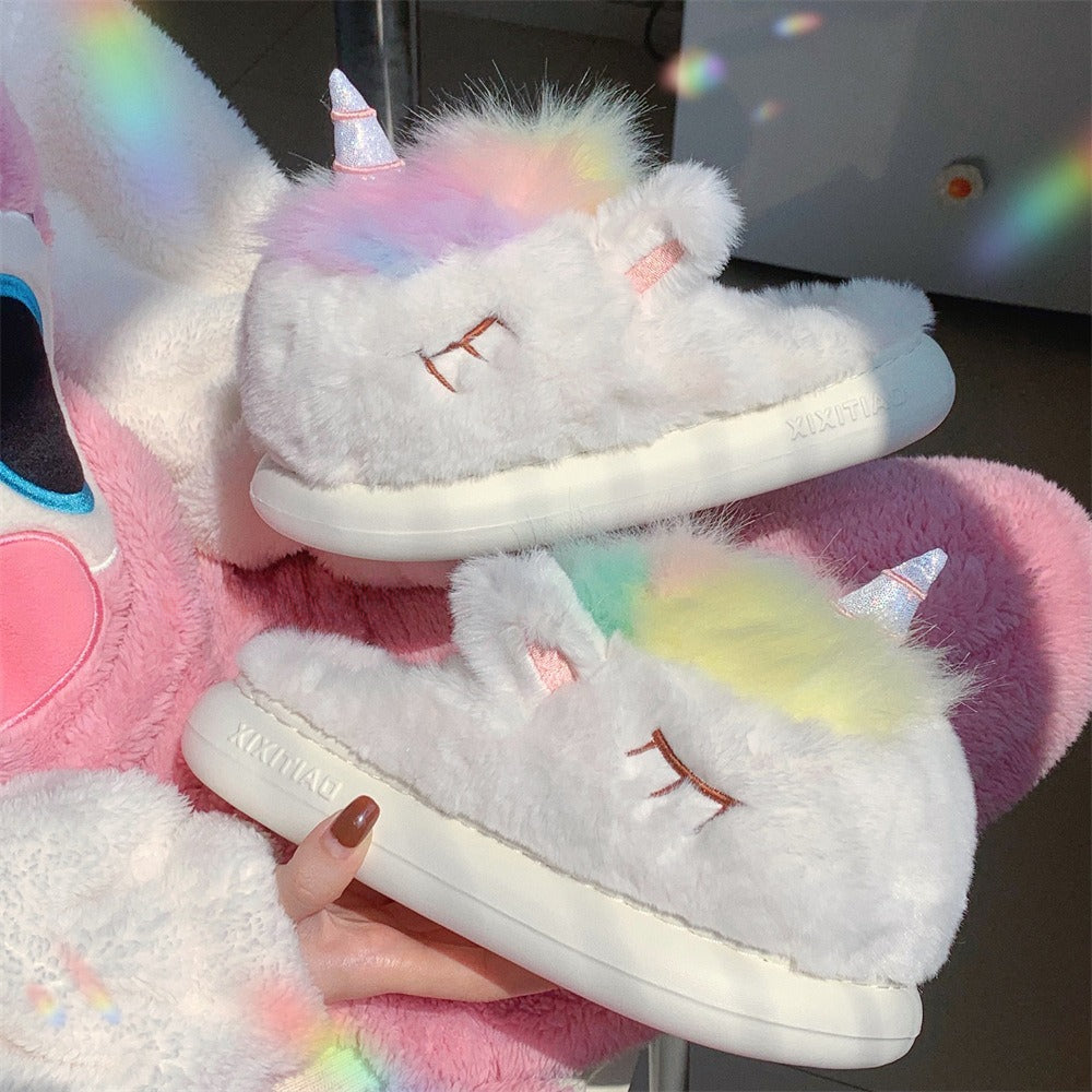 Unicorn Plush Slippers